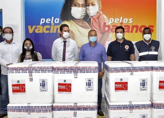 Chegam à Bahia mais 56 mil doses da Coronavac