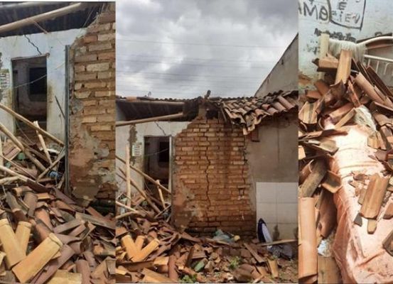 Chuva forte derruba casa no município de João Dourado