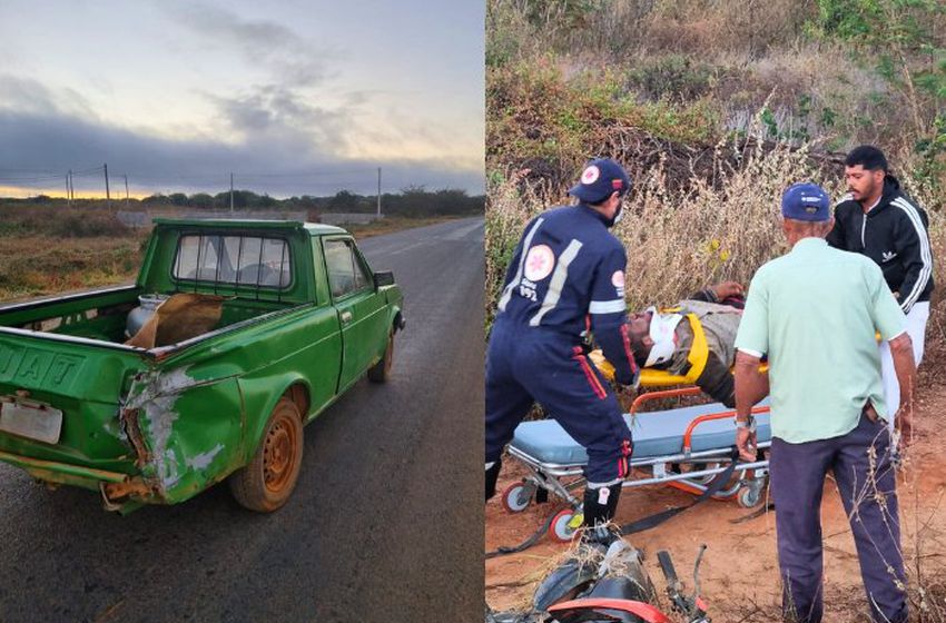 Acidente envolvendo moto e carro é registrado na estrada que liga Ibipeba a Lagoa Grande