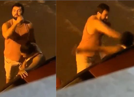 Mesmo sabendo que era filmado, homem espanca mulher no meio da rua em Ilhéus